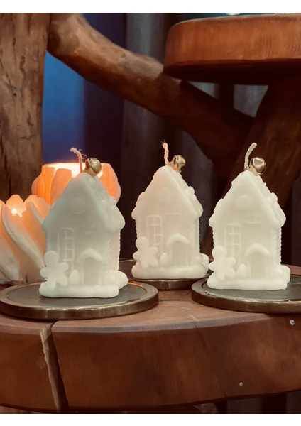 Mumias Candle Yılbaşı Temalı 3'Lü Noel Evi Dekoratif Mum Seti