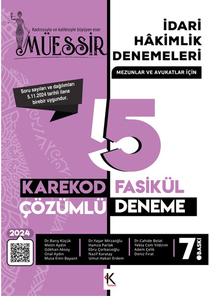 Müessir İdari Hakimlik Denemeleri / 2024 Karekod Çözümlü