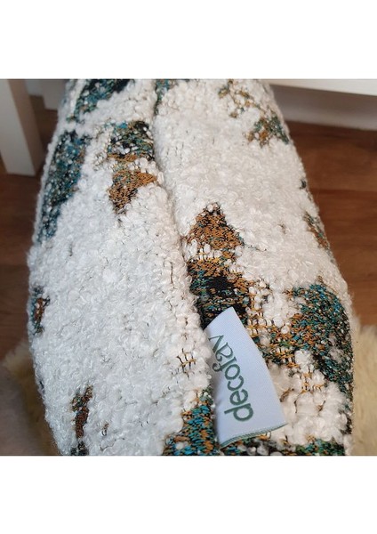 Elegant Bukle Kumaş Jakar Soyut Desenli Kırlent Kılıfı
