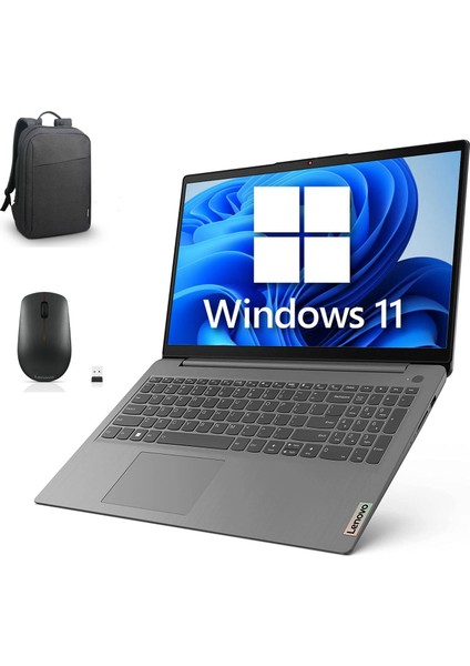 Ideapad 3 15IAU7 Intel Core I3-1215U 16GB 1tb SSD Windows 11 Pro 15.6" Taşınabilir Bilgisayar 82RK018HTX-16GB-1TB-W11PRO  Lenovo Çanta ve Kablosuz Mouse Hediyeli