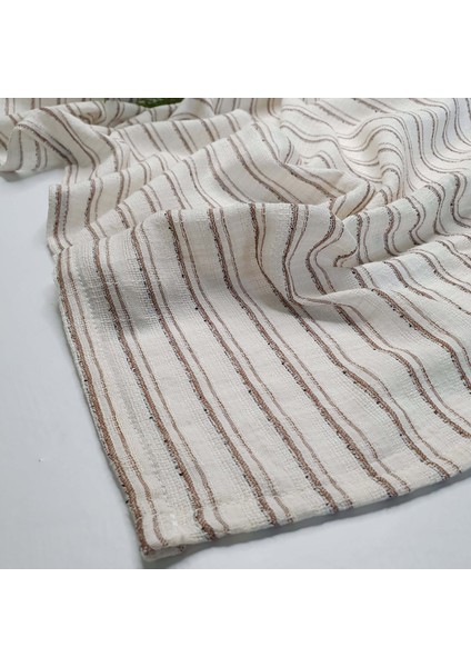 Natural Dokuma Çizgili Kumaş Keten Efektli Runner modelleri