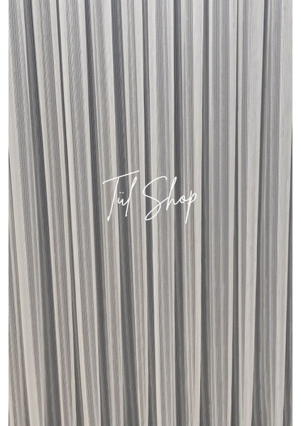 Spor ve Şık Kırışma Yapmaz Gümüş Damla Model 1/2 Seyrek Pileli Tül Perde