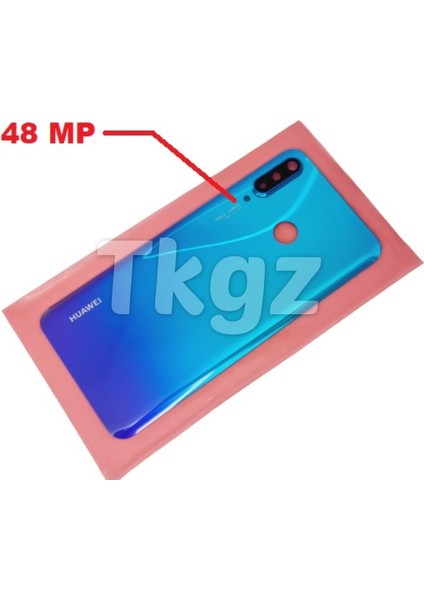 Huawei Uyumlu P30 Lite Arka Pil Batarya Kapağı ( Kamera Lensli 48 MP) MAVİ