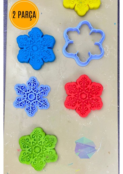 Tekno Trust Zarif 2 Parça 6 Cm,yılbaşı Kar Tanesi Kurabiye Kalıbı,