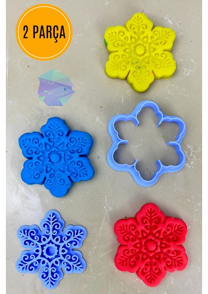 Tekno Trust Zarif 2 Parça 6 Cm,yılbaşı Kar Tanesi Kurabiye Kalıbı,