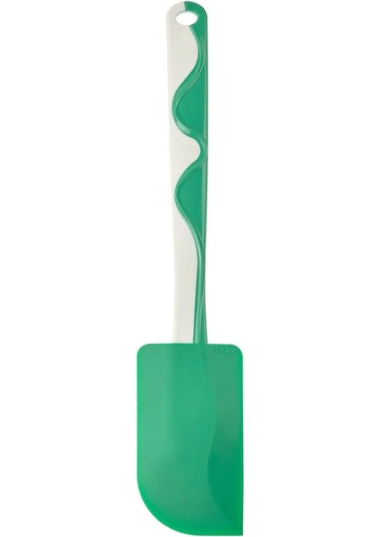 25 cm Silikon Spatula, Yeşil-Beyaz, Kolay Temizlenir, Dayanıklı, Çok Amaçlı