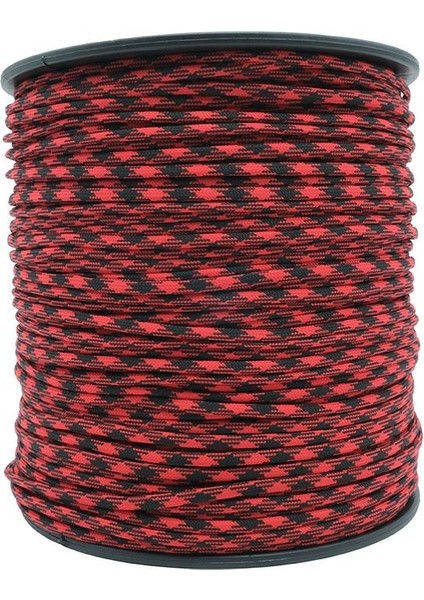 Paracord Ip 4 mm Kırmızı Siyah Desen No:22 10 Metre