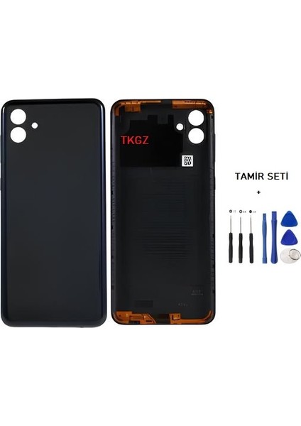 Samsung Galaxy A04 - SM-A045 Full Kasa Arka Kapak Takım Siyah - Tamir Seti