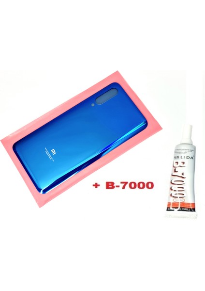 Xiaomi Mi 9 Arka Kapak Batarya Pil Kapağı (CAM+B-7000) Mavi