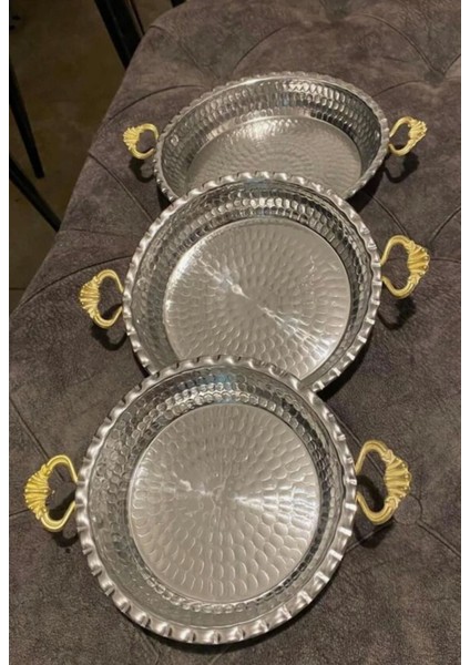 Bakır Görünümlü Alüminyum Sahan 20-19-17 cm
