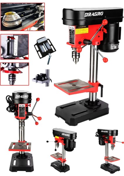 Alman Easy Series 13 mm Sütunlu Matkap Bakır Sargı 500 W Mengene Hediyeli K