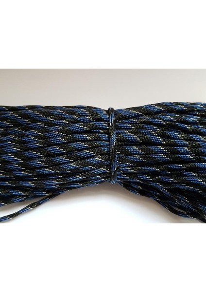 Paracord Ip 4mm Mavi Siyah Desenli No:86 10 Metre