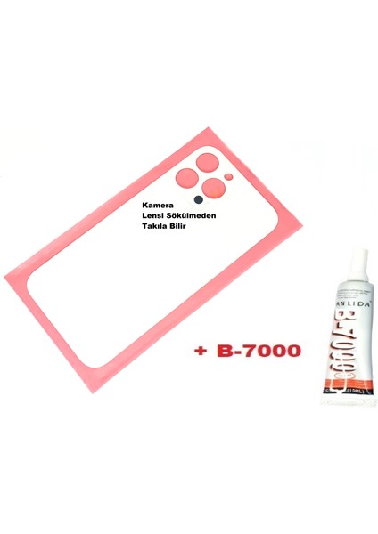 Iphone 13 Pro Max Arka Pil Batarya Kapağı (CAM+B-7000) Beyaz