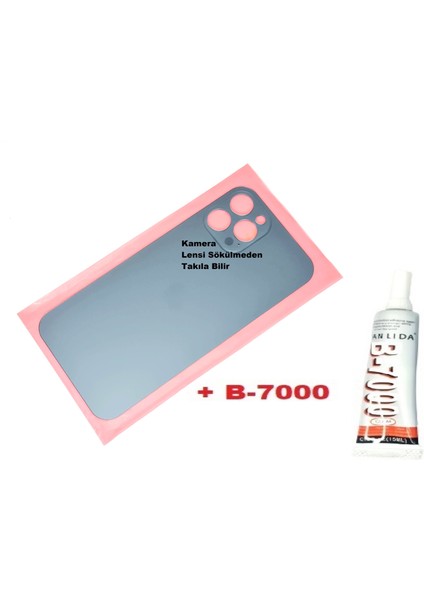 Iphone 12 Pro Max Arka Pil Batarya Kapağı (CAM+B-7000) Mavi