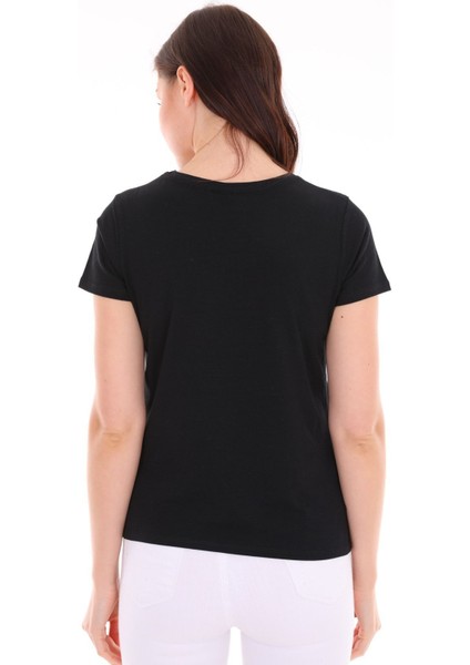 Hamile Karakter Bskılı Esnek Kumaş T-Shirt