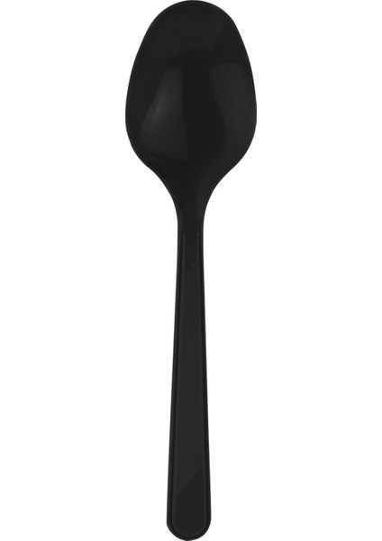 Plastik Siyah Kaşık - Parti Davet Piknik Çorba Yemek Kaşığı - 18 cm . - 100'LÜ 3 Paket