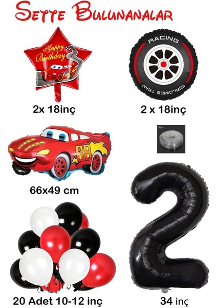 2 Yaş Arabalar Temalı Doğum Günü Parti Kutlama Balon Seti fiyatları
