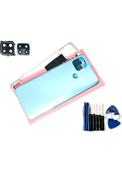 Oppo A15 A15S Full Kasa Arka Pil Kapağı (Tamir Seti) Mavi