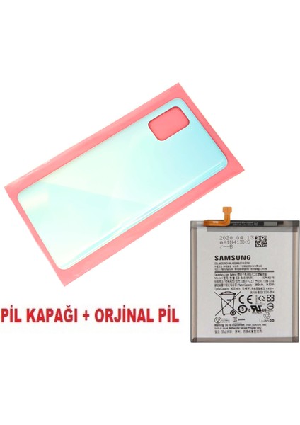 Samsung Galaxy A71 A715 Arka Pil Batarya Kapağı + Pil Mavi