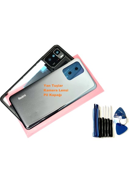 Xiaomi Redmi Note 10 Pro (5g) Kasa Arka Pil Batarya Kapağı (Tamir Seti) Siyah