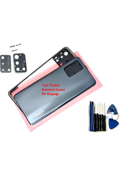 Oppo A74 Full Orj Kasa Arka Pil Batarya Kapağı (Tamir Seti) Siyah