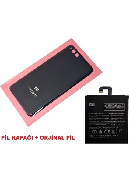 Xiaomi Mi Note 3 Arka Kapak Batarya Pil Kapağı + Pil (Cam) Siyah