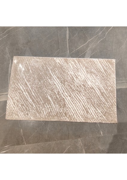 Ekru-Pudra-Silver Doğal Izler Desenli Inopoli Banyo Paspası Veya Banyo Halısı