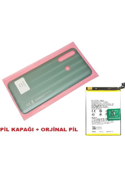 Oppo Realme 6i Arka Pil Batarya Kapağı + Pil (Cam) Yeşil