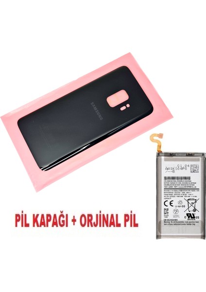 Samsung Galaxy S9 Arka Pil Batarya Kapağı + Pil (Cam) Siyah