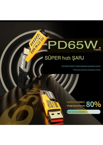 PD65W Süper Hızlı Şarj Kablosu Çok Yönlü Tasarım 4'un1 Hayatınızı Kolaylaştıracak Eşsiz Bir Çözüm