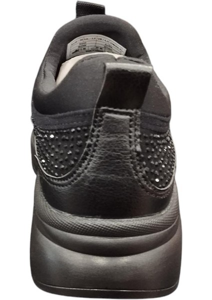 Hava Taban Ortopedik Parlak Taşlı Lastik Bağcıklı Günlük Kadın Sneaker Spor Ayakkabı