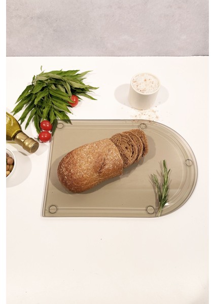 Kanallı Cam Kesme Tahtası, Oval Kenar, 25x35 cm, Dayanıklı ve Şık Tasarım modelleri