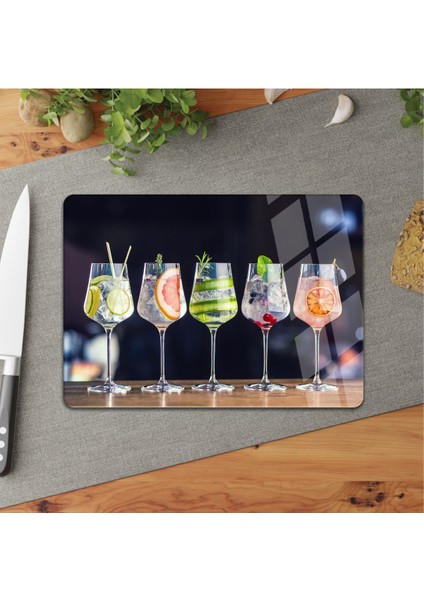 Şık cam kesme tahtası, ayaklı barbekü, 25x35 cm, dayanıklı ve pratik kullanım