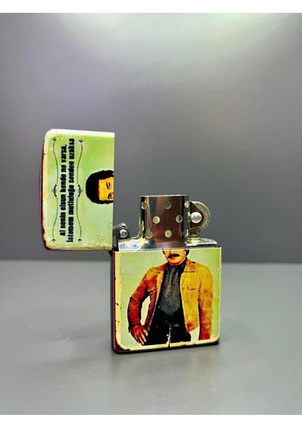 Zippo Model Lazer Baskı Benzinli Metal Çakmak