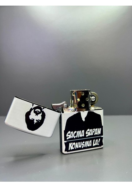 Zippo Model Lazer Baskı Benzinli Metal Çakmak