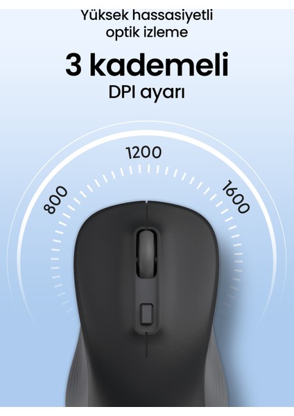 MX100 Sessiz Kablosuz Mouse 2.4ghz Wireless - Ayarlanabilir Mouse Hassasiyeti - Tak Çalıştır