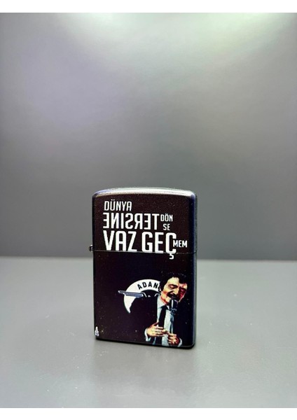 Zippo Model Lazer Baskı Benzinli Metal Çakmak