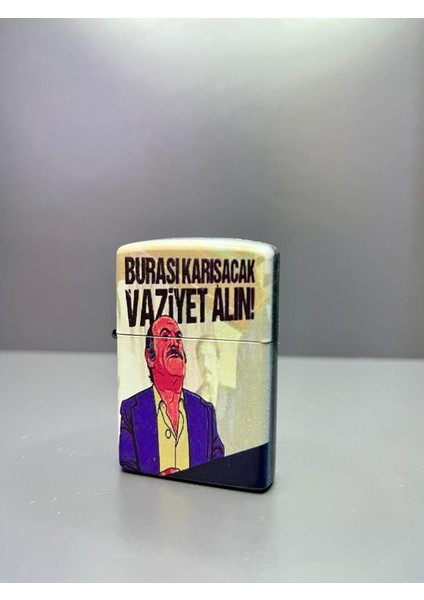 Zippo Model Lazer Baskı Benzinli Metal Çakmak