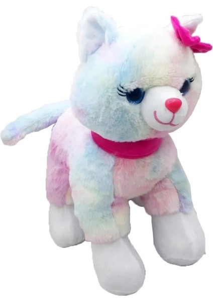 Pembe Tokalı Kedi Peluş 30 cm