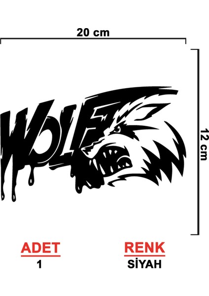 Wolf Sticker Sticker - Oto Sticker - Araba Sticker - Araç Sticker - Cam Sticker - Oto Aksesuar