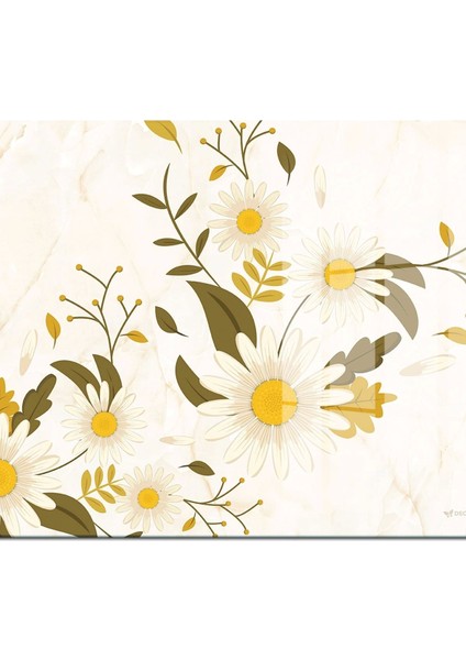 Cam kesme ve sunum tabağı, vintage papatyalar, 30x40 cm, şık ve kullanışlı tasarım modelleri