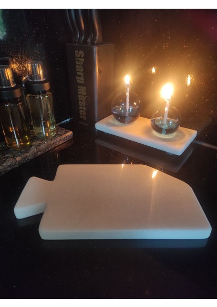 Beyaz Mermer Kesme Tahtası ve Sunum Tabağı, şık ve dayanıklı tasarım fırsatları