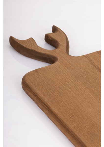 Geyikli Ahşap Sunum ve Kesme Tahtası, Dekoratif ve Şık Meşe Renkli Tasarım fiyatları