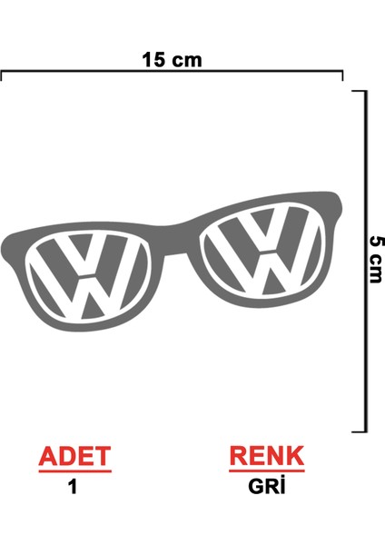 Volkswagen Gözlük Sticker - Volkswagen Sticker - Oto Sticker - Araba Sticker - Araç Sticker