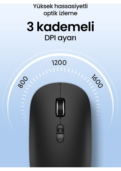 MX200 Business Sessiz Kablosuz Mouse 2.4ghz Wireless - Ayarlanabilir Mouse Hassasiyeti - Tak Çalıştır