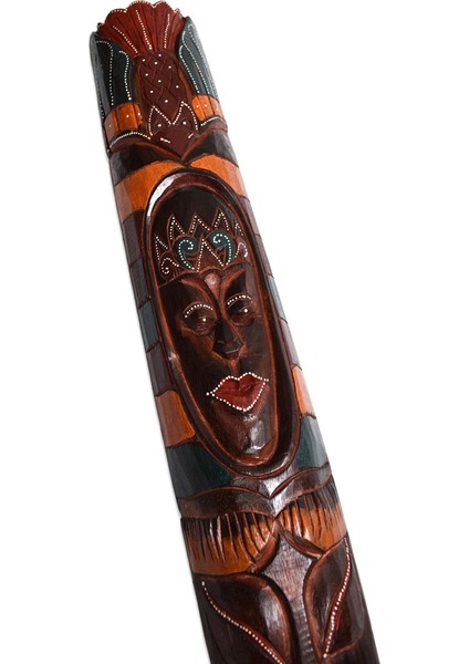 Ahşap Boyalı Mask Surat Maske Duvar Dekoru 100 Cm fırsatları