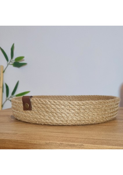 Jüt Hasır Sepet, Yuvarlak Dekoratif Sepet, Mutfak Sepeti, Düzenleyici, Organizer, Jüt Ip Sepet, Kahverengi Jüt Sepet modelleri