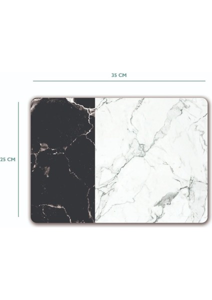 Cam Kesme Tahtası, Siyah Beyaz Mermer Desen, 25x35 cm, Şık ve Fonksiyonel Tasarım fırsatları