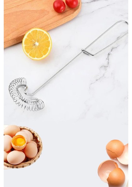 Paslanmaz Çelik Spiral Yumurta Çırpıcı ve Servis Seti, Pratik ve Dayanıklı