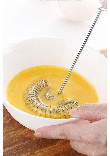 Paslanmaz Çelik Spiral Yumurta Çırpıcı ve Servis Seti, Pratik ve Dayanıklı